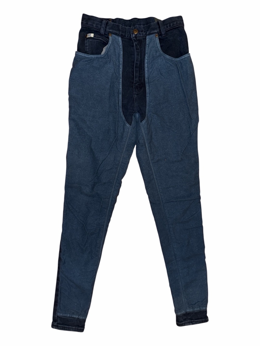 Vintage Miller Two-Tone High-Waist Western Chaps Denim Jeans